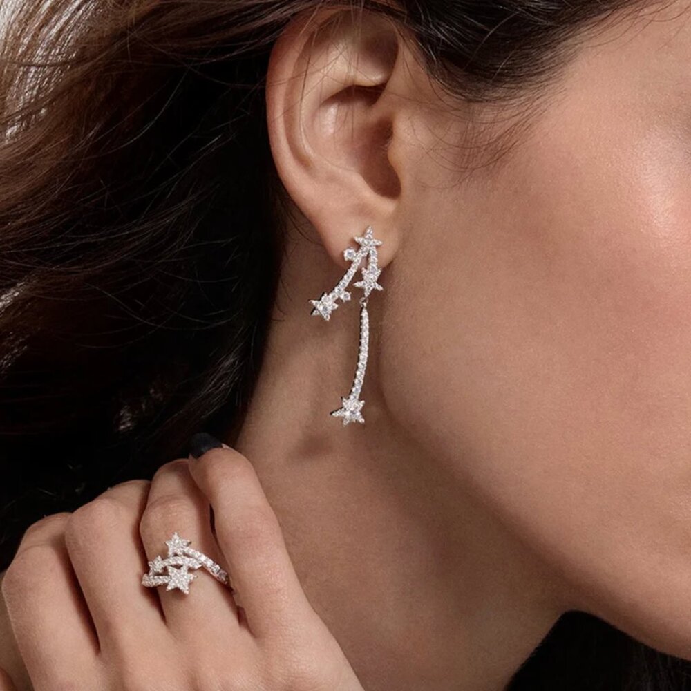 Drop Earrings - Cubic Zirconia & Silver